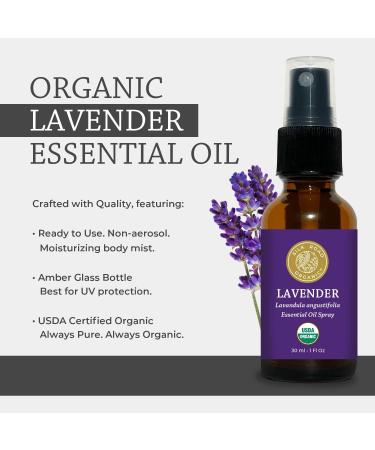 Organic Lavender Essential Oil Spray - 100% Pure USDA Certified Aromatherapy for Calming and Relaxation - 1 oz by Silk Road Organic - Buy Online on GoSupps.com