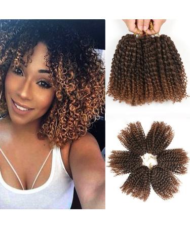 8 Inch Short Passion Twist Hair 6 Bundles Kinky Curly Crochet Hair for Black Women Crochet Braids Hair(6Bundles8 Inch  1B/30) 6Bundles8 Inch 1B/30