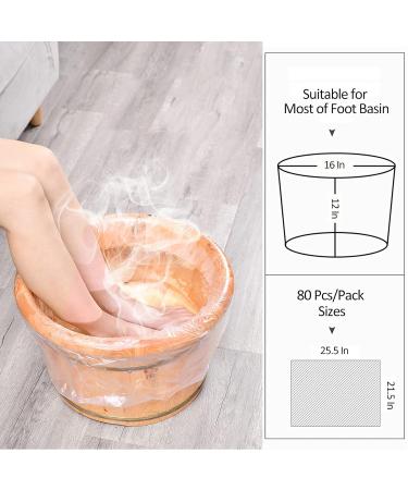 80-Pack Lightweight Non-Toxic Plastic Foot Bath Liners - Large Disposable Bags for Sanitary and Odorless Foot Soak Bath - Buy Online on GoSupps.com