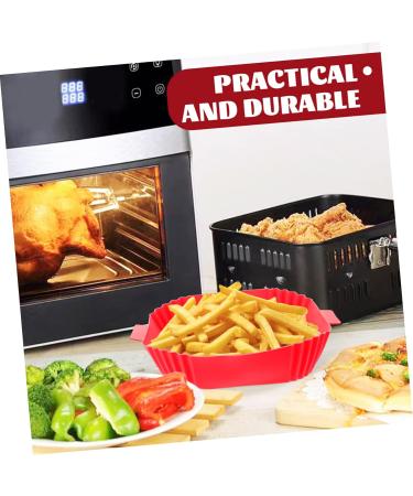 Alipis 2pcs Air Fryer Pan Airfryer Air Fryers Square Round Tray Baking Silicone Bowl Washable Accessories Redx2pcs 24X19.5X5CMx2pcs - Buy Online on GoSupps.com