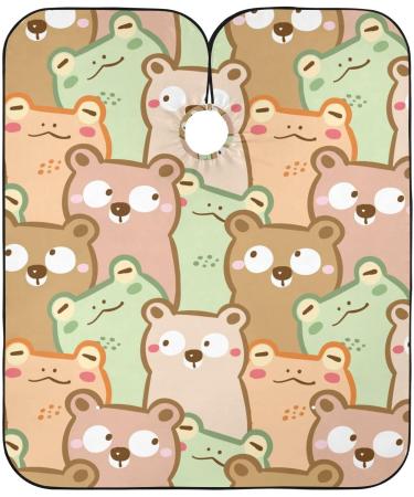 Waterproof Barber Cape - Cartoon Bear & Frog Cheetah Haircut Bib for Men & Women | Unisex Hair Cutting Cape - Buy Online on GoSupps.com
