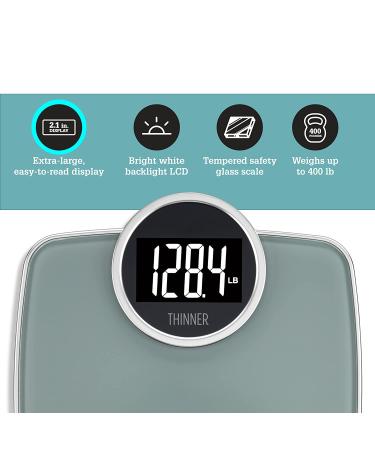 Conair Thinner Extra-Large Digital Bathroom Scale - 400 lb Capacity - Silver - Buy Online on GoSupps.com