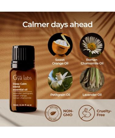 Headache Essential Oil Blend & Deep Calm Essential Oil for Diffuser Blend Set - Aromatherapy Grade Essential Oils Set - 2x0.34 fl oz - Gya Labs - Buy Online on GoSupps.com