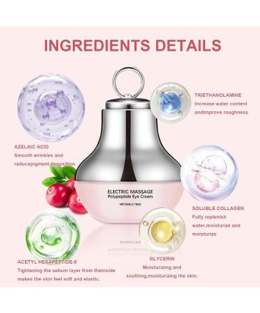 Kcaonni Electric Massage Eye Cream for Dark Circle Polypeptide Eyes Cream with Gentle Vibration Rapid-Absorb Anti-Puffiness Fights Bags Reduces Aging Signs (1PCS) - Buy Online on GoSupps.com