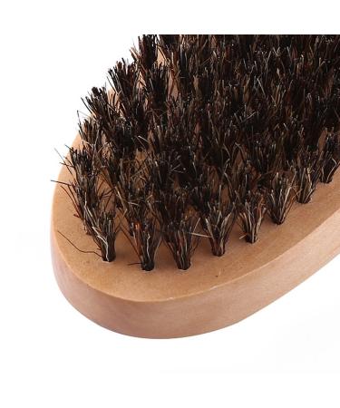 Men's Faux Boar Bristle Wooden Handle Military Bag Mustache & Beard Grooming Comb Brush - International Shipping Available - Buy Online on GoSupps.com