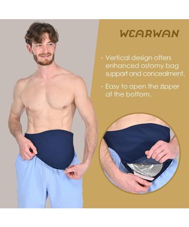 Shop XL Dark Blue Colostomy Bag Covers for Men & Women | Comfortable Ostomy Belt Abdomen Support - Buy Online on GoSupps.com