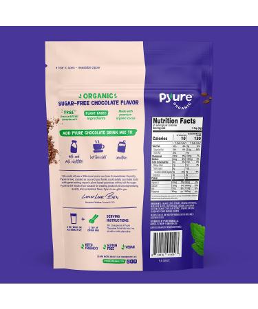 Pyure Organic Sugar-Free Chocolate Drink Mix 7.23 oz (205 g) - Buy Online on GoSupps.com