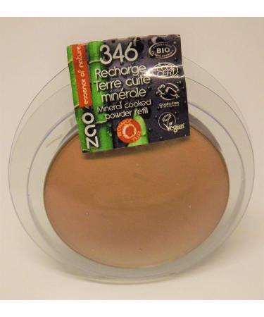 Zao Refill Mineral Cooked Powder 346 Beige-Apricot Follow-up bronz browning powder matt without bamboo box (organic vegan natural cosmetics) 111346