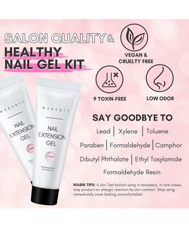 Makartt Poly Nail Gel Kit - Clear Pink Fall Color Nail Extension Gel Set - Buy Online on GoSupps.com