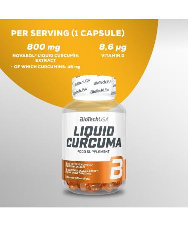 BioTechUSA Liquid Curcuma Food Supplement Capsules - 30 Capsules - Buy Online on GoSupps.com