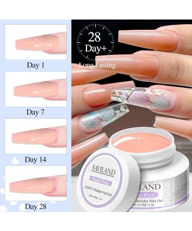 Saviland Build-Up Gel for Geln gel - 3Pcs 30g Clear Pink Nude Hard Gel Set with 100 Nail Shapes & Brush - Ultimate Nail Art Manicure Kit - Buy Online on GoSupps.com