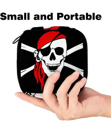 Shop Women s Band Storage Bag & Menstrual Cup Pocket - Travel Makeup Organizer | Big Capacity & Fun Pirate Skull Design - Buy Online on GoSupps.com
