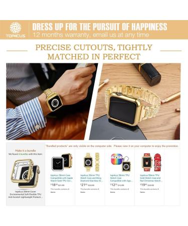 top4cus 40mm Cover Environmental Soft Flexible TPU Anti-Scratch Lightweight Protective 40mm Iwatch Case Compatible with Apple Watch Series 7 Series 6/SE/5/4 Series 3/2/1 - Gold Gold 40mm - Buy Online on GoSupps.com
