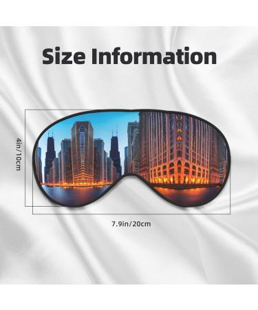 Buy Chicago Illinois USA Print Night Blackout Eyeshade | Elastic Strap for Shift Work Travel & Relaxation - Buy Online on GoSupps.com