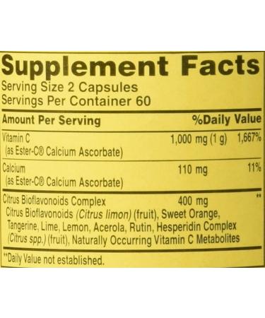 Buy American Health Ester-C 500 mg with Citrus Bioflavonoids - 120 Capsules - Buy Online on GoSupps.com