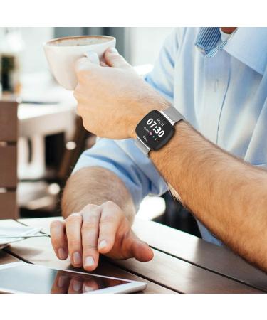 Limque Magnetic Bands for Fitbit Versa/Versa 2, Metal Adjustable Replacement Wristband - Silver, Small - Buy Online on GoSupps.com