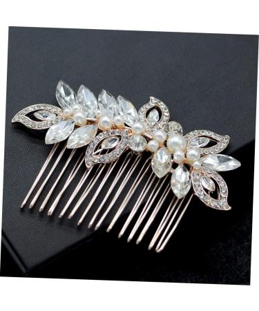 Housoutil Hair Comb for Women Rhinestone Bridal Comb Wedding Hair Accessory Hair Combs for Gold Hair Pin Gold Hair Comb Rhinestone Hair Comb Gold Headpiece Accessories Bride Rose - Buy Online on GoSupps.com