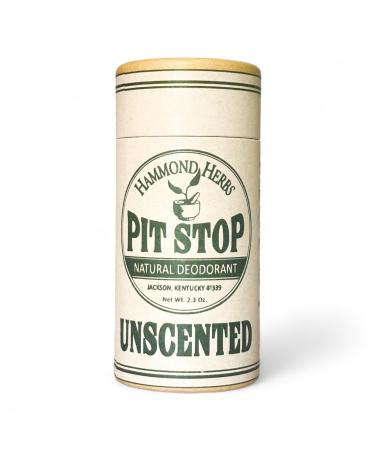 PIT STOP Deodorant - Aluminum-Free Plastic-Free All-Natural Odor Control (Unscented)