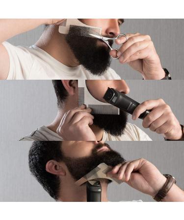 Sichler Men's Care Beard Stencil Set | Stainless Steel Shears & 2-in-1 Comb for Perfect Grooming - Buy Online on GoSupps.com