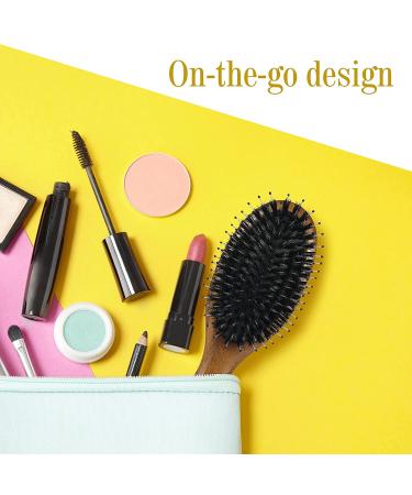 GAINWELL Small Hair Brush - Boar Bristle Hairbrush for Detangling & Smoothing Thick, Curly, Thin, Long or Short Hair - Mini Brush for Purse, Gym Bag, Car, Locker - Buy Online on GoSupps.com