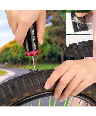 Aracey Tubeless Tire Repair Kit for MTB & Road Bikes | Portable Capsule Design | Fix Puncture/Flat | Plugger Tool & Plugs Included - 10 Bacon & 10 Black Strips - Buy Online on GoSupps.com