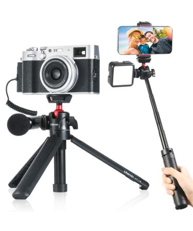 Ulanzi MT-16 Camera Tripod Stand Holder, Mini Tabletop Tripod Selfie Stick with Cold Shoe, Travel Tripod for iPhone 12 Canon G7X Mark III Sony ZV-1 RX100 VII A6600 Vlogging Filmmaking Live Streaming Black - Buy Online on GoSupps.com