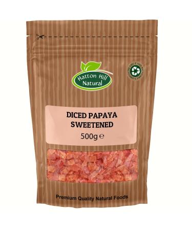Diced Papaya Sweetened 500g by Hatton Hill - Free UK Delivery