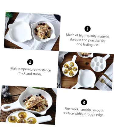 MAGICLULU Snail Plate 2 Pcs Baked Snails France Ceramics White Ceramic Snail Dish 21X16.4CMx2pcs Whitex2pcs - Buy Online on GoSupps.com