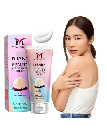 MACARIA Ivanka Beauty Face Sunscreen + Hydrating Body lotion with Broad Spectrum SPF 50 & Vitamin E Antioxidants to Help Skin Brightening Lightening Glow Oil-Free Vanilla Fragrance