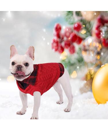 Cit toile Warm Dog Sweater - Stylish Turtleneck Knit for Autumn Winter | Cozy Coat for Small & Medium Pets | Red Large Size - Buy Online on GoSupps.com