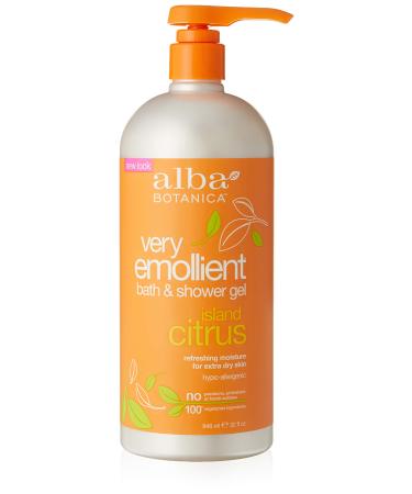 Alba Botanica Very Emollient Bath & Shower Gel Island Citrus 32 oz.