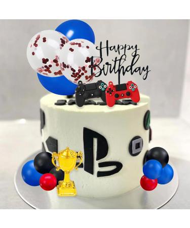 UFROMSKY 28pcs Video Game Cake Topper Headset Cake Topper Game Console Controller Cake Topper with Colorful Balls Trophy balloons for Video Game Themed Party Boys Teens Birthday Party - Buy Online on GoSupps.com