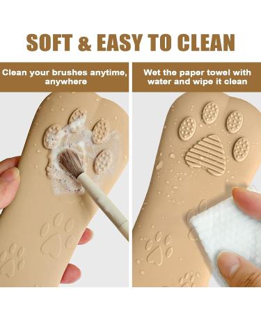 Khaki Silicone Travel Makeup Brush Holder - Waterproof & Compact Organizer - Buy Online on GoSupps.com