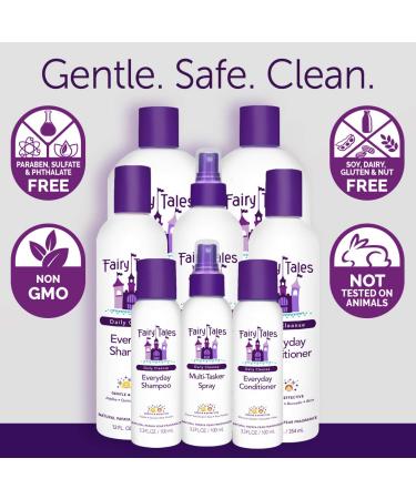 Fairy Tales Daily Cleanse Kids Shampoo + Conditioner Set - Gentle Natural Defining Formula | Tangle-Free, Moisturizing, Paraben-Free - 12 oz Each - Buy Online on GoSupps.com
