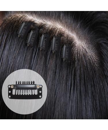 Lmyzcbzl Wig Clips 10 Pcs Wig Clips Snap Clips Black Hair Extension Clips U-Shape Snap Clips 9 Teeth Comb Clips for Making Hair Extensions - Buy Online on GoSupps.com