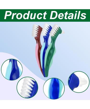 3-Piece Prosthetic Toothbrush Set | Double-Headed Denture Cleaner | Oral Care for Prostheses - Select Your Color - Buy Online on GoSupps.com