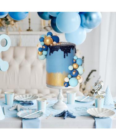 113 PCS 5 Size Colorful Balls Cake Topper Foam Ball Cake Decorations Ball Shaped Cake Insert Topper for Birthday Baby Shower Wedding Decoration Supplies (Gold Blue White Dark Blue) - Buy Online on GoSupps.com