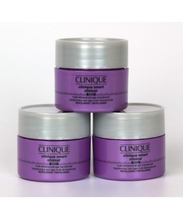 Pakc of 3 x Clinique Smart Clinical MD Multi-Dimensional Age Transformer Anti-Age Revolumize 0.5 oz each Unboxed