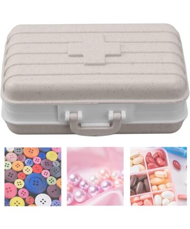 6 Compartment Mini Pill Box - Luggage Shaped Sealed Plastic Travel Pill Organizer (Beige - Buy Online on GoSupps.com