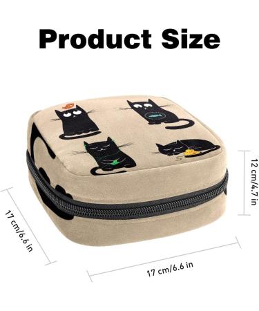 Shop Cute Funny Black Cat Menstrual Cup Bag & Tampon Holder - Portable Storage for Women & Teens - Buy Online on GoSupps.com