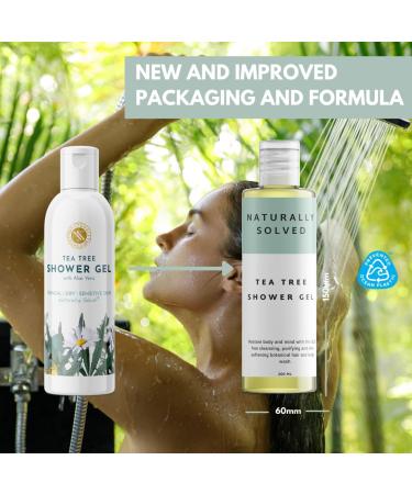 Naturally Solved Tea Tree Shower Gel (200ml) - Anti-Fungal Body Wash for Jock Itch, Thrush, Acne & Athlete's Foot - Buy Online on GoSupps.com