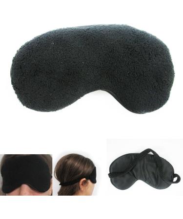 Plush Silk Sleep Eye Mask - Black Travel Shades Blindfold for Sleeping - Buy Online on GoSupps.com