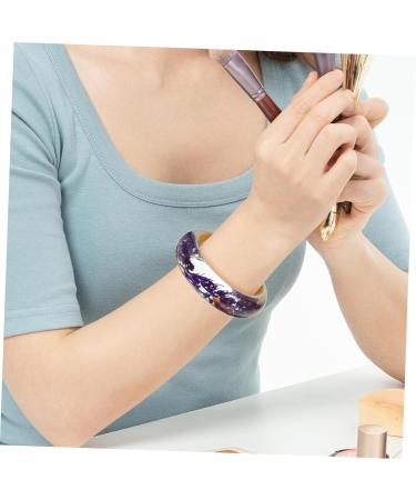 CALLARON 1pc Collection Bangle Cuff Bracelet Gemstone Bangle Woodsy Decor Gemstone Bracelets Friendship Gifts Ladies Gifts Minimalist Cuff Bangle Round Bracelet Summer Dried Flowers Wrist 6.4X2.3CM As Shown - Buy Online on GoSupps.com