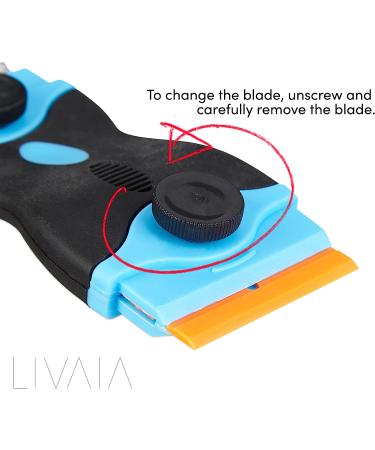 Hob Scraper Tool Set - Glass & Induction Stove Cleaner with 6 Blades - Stainless Steel & Plastic Blades - LIVAIA Cooktop Cleaner - Buy Online on GoSupps.com