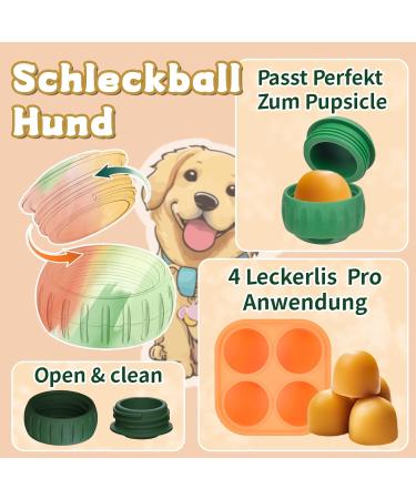 Schleckball Dogs: Interactive Slip Ball & Refillable Treats | Long-lasting Dog Toys & Easy to Clean Pupsicle - Buy Online on GoSupps.com