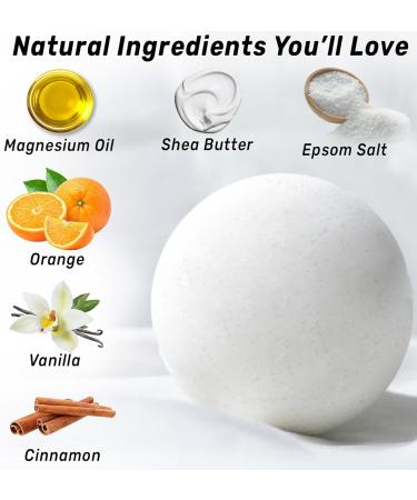 Magnesium Bath Bombs - Post Workout Recovery Sore Muscles Tension - Epsom Salt - Luxury Bubble Bath Spa - Essential Oil Infused Bath Bombs Vanilla Cinnamon Orange Perfect Stocking Stuffers Gift - Buy Online on GoSupps.com
