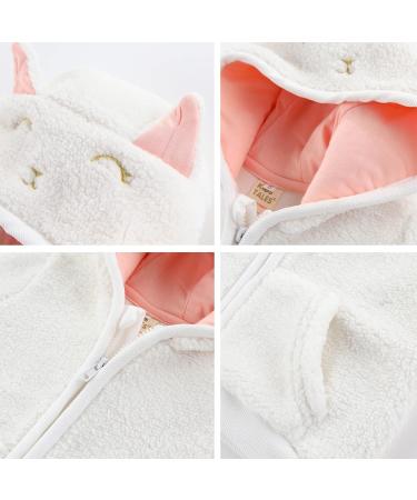 Cartoon Fleece Hooded Jacket for Newborns & Toddlers | Warm Baby Outwear with Ears | Zip-Up Coat 0-6Y | White - Buy Online on GoSupps.com