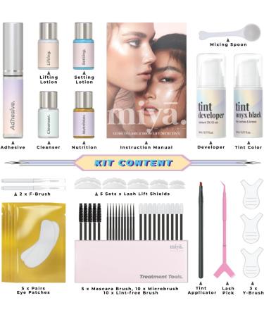 MIYA LASH Lash Lift and Tint Kit | Brow Lamination All in 1 Kit with Black Dye | Keratin Perm | Lasts 6 Weeks | Salon Results | Tools Included - Buy Online on GoSupps.com