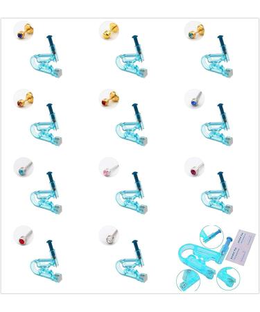 10pcs Disposable Safety Sterile Ear Piercing Gun Unit Tool With Ear Stud Asepsis Pierce Kit (Silver White) - Buy Online on GoSupps.com