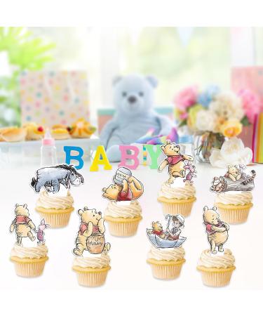 48Pcs Winnie Cupcake Toppers for The Pooh Birthday Party Cupcake Cake Decorations Cute Winnie Baby Shower Decorations - Buy Online on GoSupps.com